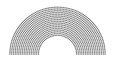Hemicycle 1177 koltuk - 17 sıra - 180 derece