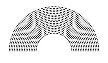 Hemicycle 1181 koltuk - 17 sıra - 180 derece