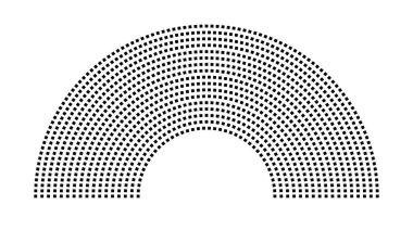Hemicycle 1183 koltuk - 17 sıra - 180 derece