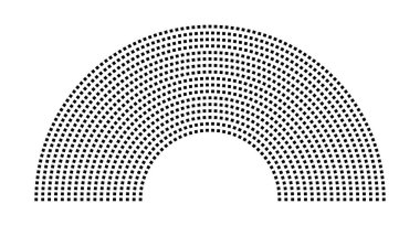 Hemicycle 1185 koltuk - 17 sıra - 180 derece