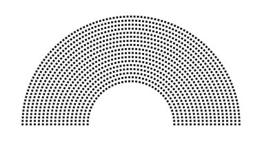 Hemicycle 1184 koltuk - 17 sıra - 180 derece