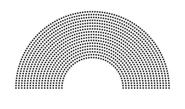 Hemicycle 1187 koltuk - 17 sıra - 180 derece