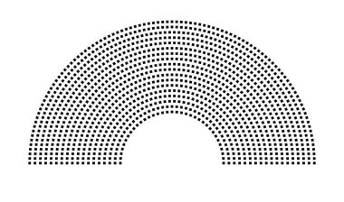 Hemicycle 1188 koltuk - 18 sıra - 180 derece