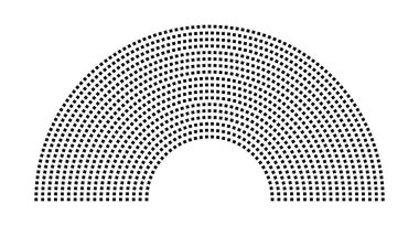 Hemicycle 1220 koltuk - 18 sıra - 180 derece
