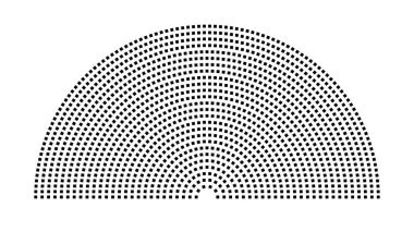 Hemicycle 1375 koltuk - 26 sıra - 180 derece