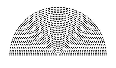 Hemicycle 1378 koltuk - 27 sıra - 180 derece