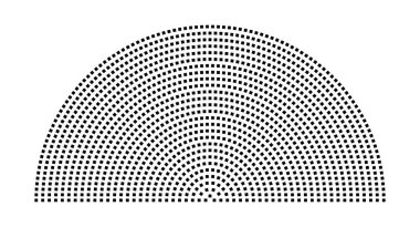 Hemicycle 1388 koltuk - 27 sıra - 180 derece