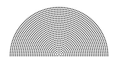 Hemicycle 1391 koltuk - 27 sıra - 180 derece