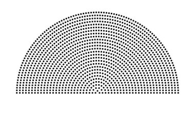 Hemicycle 1392 koltuk - 27 sıra - 180 derece