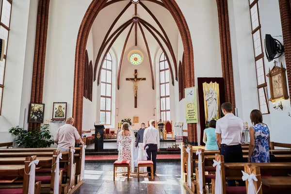 Vinnitsa Ucrânia Agosto 2020 Casamento Antiga Bela Igreja São José — Fotografia de Stock