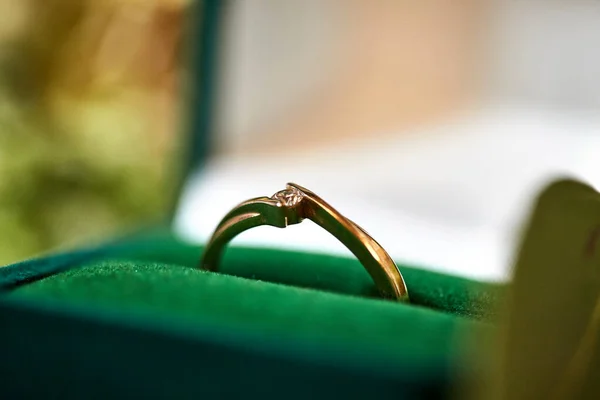 Diamond Engagement Ring Beautiful Wedding Box — Stock Photo, Image