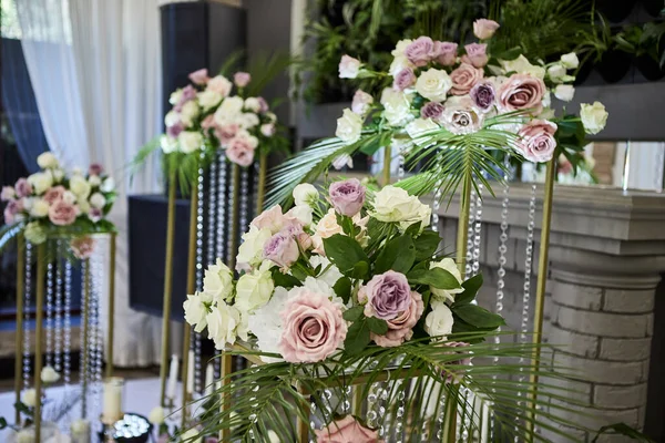 Hermosa Decoración Boda Restaurante Listo Para Banquete — Foto de Stock