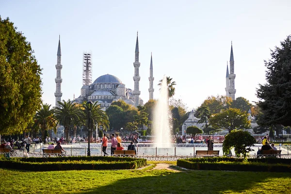 Κωνσταντινούπολη Τουρκία 2019 Πανέμορφο Σουλτάν Αχμέτ Τζαμί Μπλε Τζαμί Στην — Φωτογραφία Αρχείου
