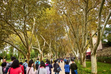 İstanbul, Türkiye - 11 Ekim 2019: Topkapı Sarayı İstanbul 'da güzel bir bahçe