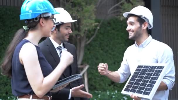 Gruppo Imprese Ingegneri Inventano Nuovo Concetto Efficienza Pannello Solare Energia — Video Stock