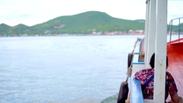 Güzel Mavi Denizin Manzarası Tekneden Manzara — Stok video