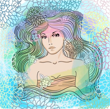 Genç kadın vektör