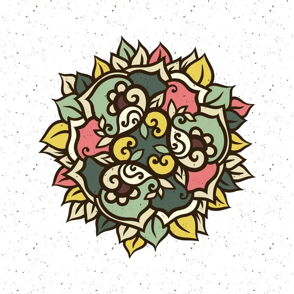 Mandala Háttér Henna Természetes Színeket Doodle Zentangle Ingyenes Kézrajz Stílusban — Stock Vector