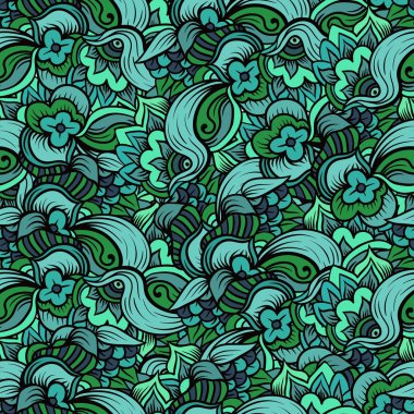 Sorunsuz çiçek desenli Sonbahar sezonu. Hint Mehdi zentangle boho hippi tarzı. Vektör.