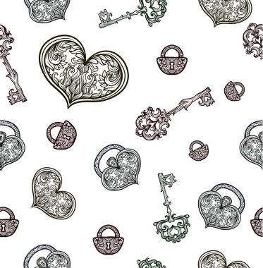 vintage tuşları ile Seamless Modeli