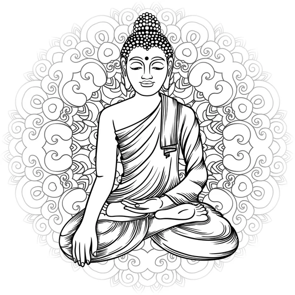 Illustrazione vettoriale del Buddha . — Vettoriale Stock