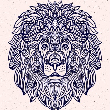 Aztek tarzı detaylı aslan