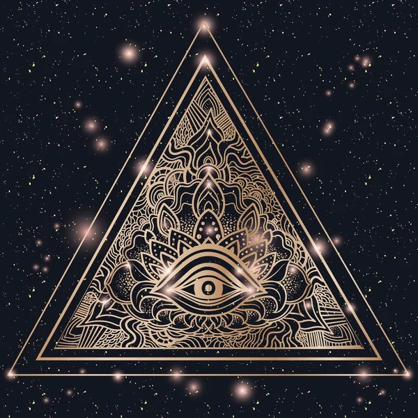Всі бачать око всередині трикутника піраміди . — стоковий вектор