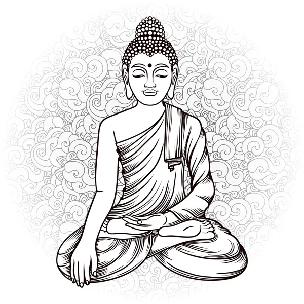 Векторная иллюстрация Будды . — стоковый вектор