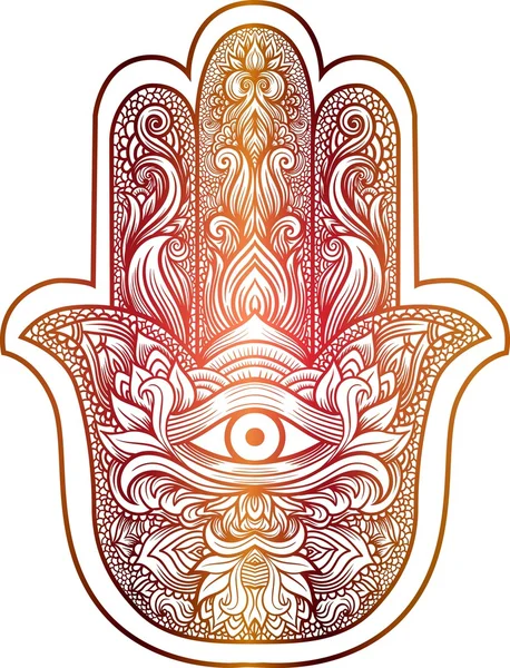 Hamsa oder Hand der Fatima — Stockvektor