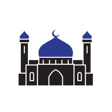 Cami simgesi. Ramazan. Müslümanlar için ibadet yeri. İslam, kutsal ay, Arapça. düz tasarım biçimi.