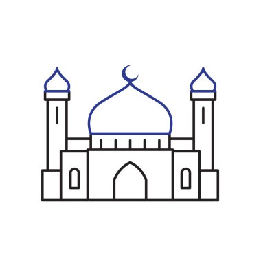 Cami simgesi. Ramazan. Müslümanlar için ibadet yeri. İslam, kutsal ay, Arapça. özet tasarım biçimi.