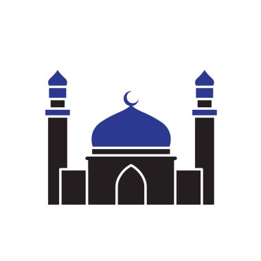 Cami simgesi. Ramazan. Müslümanlar için güzel bir ibadethane. İslam, kutsal ay, Arapça. düz tasarım biçimi.