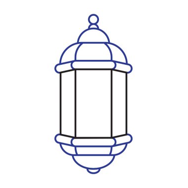 Fener simgesi. Ramazan. Beyaz arka planda fener. İslam, kutsal ay, Arapça. özet tasarım biçimi.