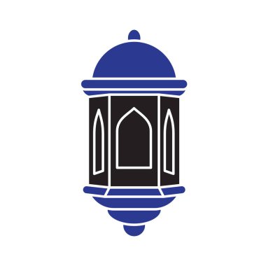 Fener simgesi. Ramazan. Beyaz arka planda Müslümanlar için fener. İslam, kutsal ay, Arapça. düz tasarım biçimi.