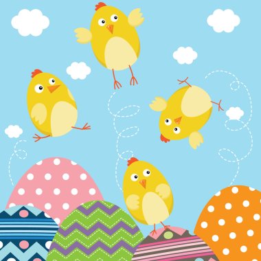 Happy Easter Newborn Baby Chicks clipart