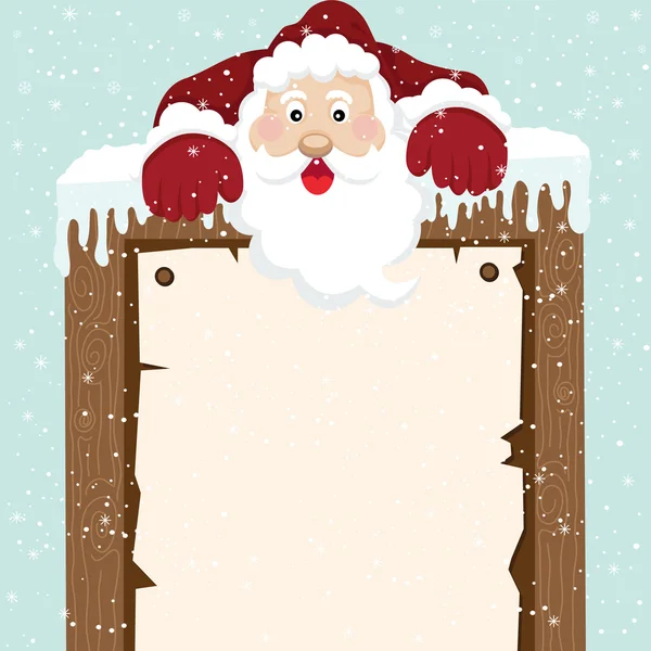 Santa Subir en la parte superior del signo — Vector de stock