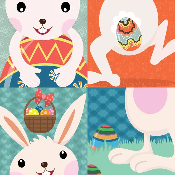 Conejo retro día de Pascua — Archivo Imágenes Vectoriales
