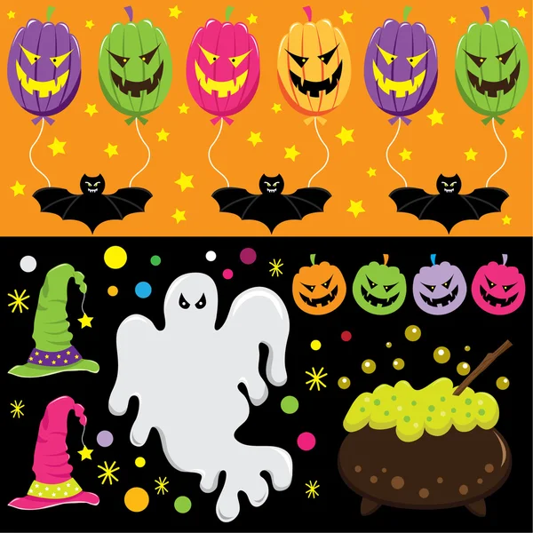 Halloween Party elemek — Stock Vector