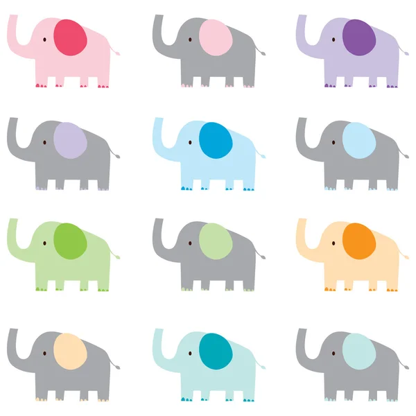 Éléphant mignon coloré — Image vectorielle