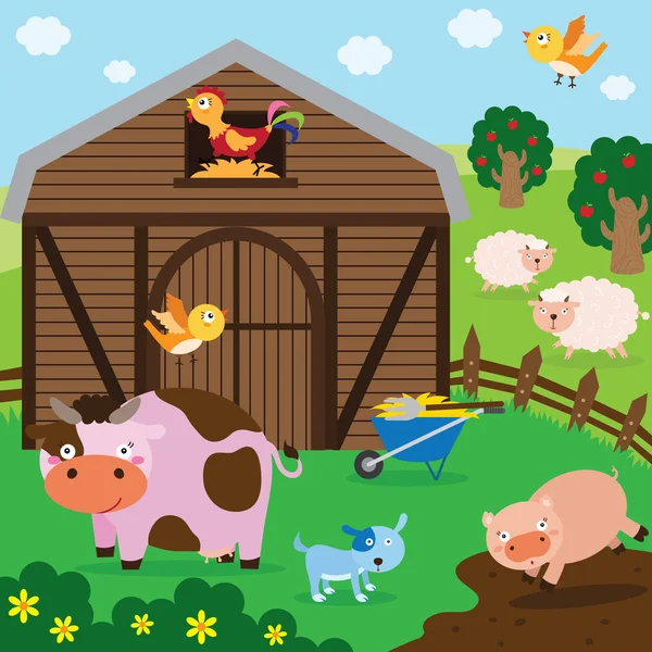 Farm Animals Elements — Stock Vector