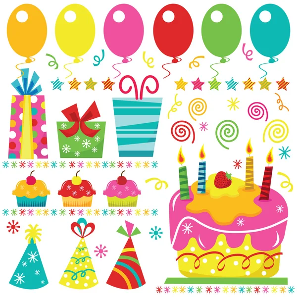 Surprise Birthday Elements — Stock Vector