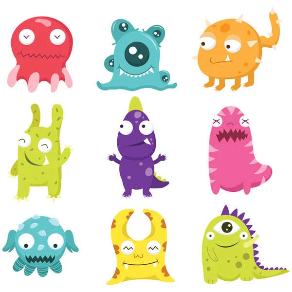 Schattig monster collectie set — Stockvector