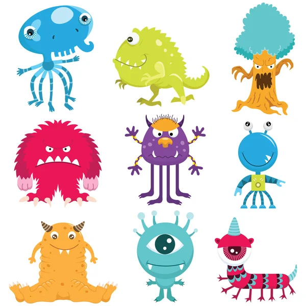 Cute Monster Collection Set — Stock Vector
