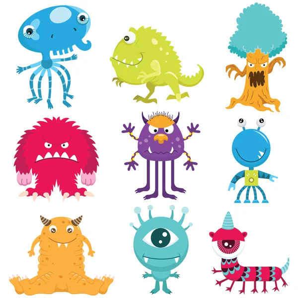 Schattig monster collectie set — Stockvector