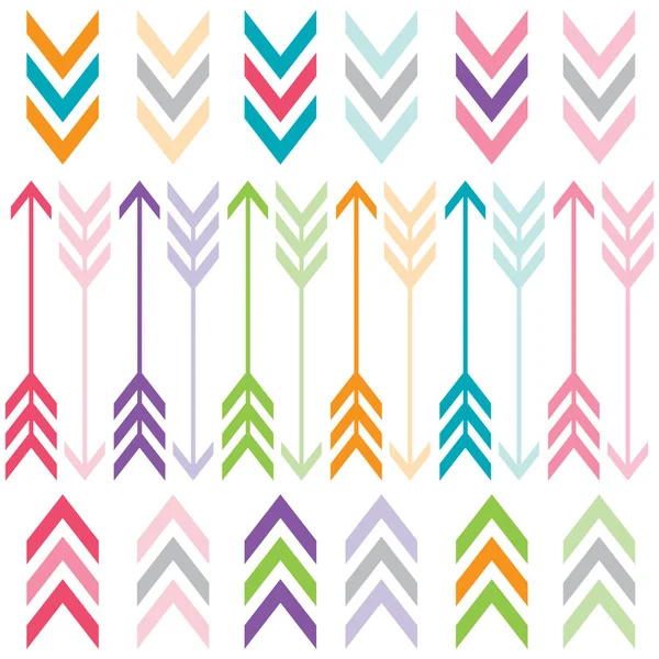 Regenboog kleur pijlen Set — Stockvector