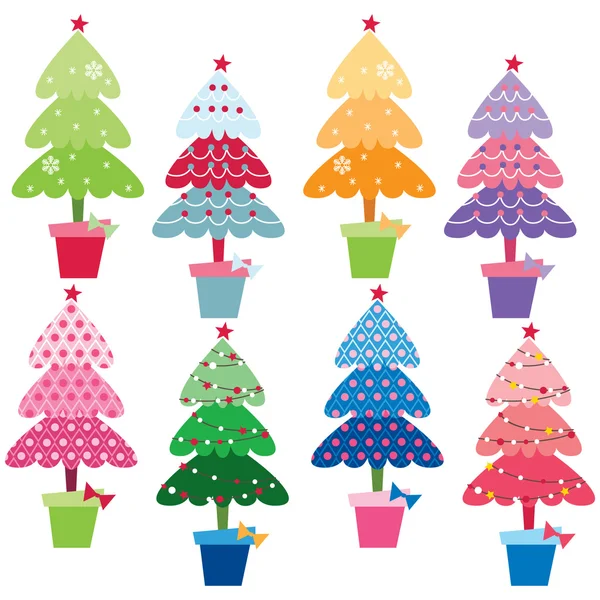 Vzorované vánoční stromky — Stockový vektor