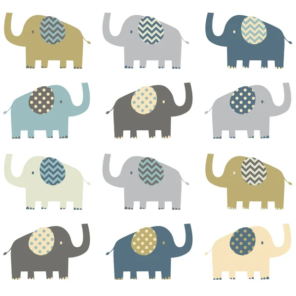 Retro Elephant pattern — Stock Vector