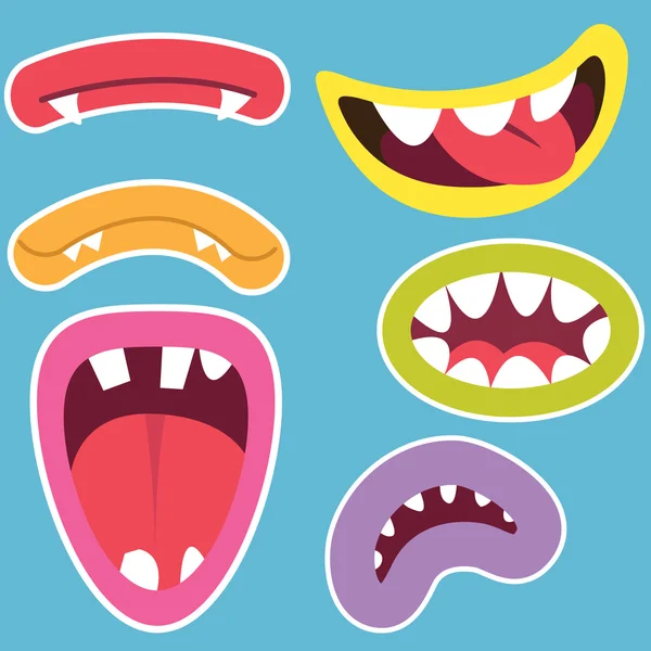 Schattige Monsters monden Set — Stockvector