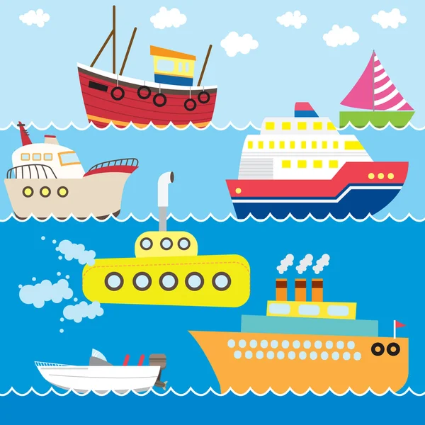 Transport maritime ensemble — Image vectorielle