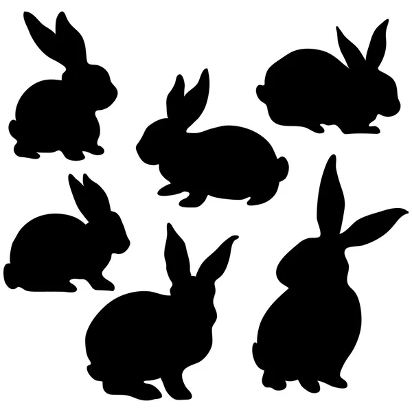 Silhouette lapin de Pâques — Image vectorielle